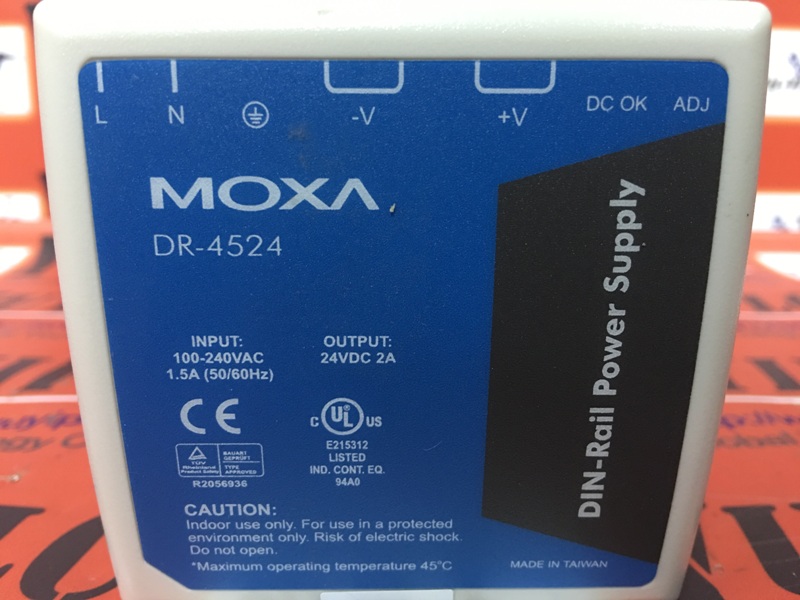 MOXA DR-4524 BIN-Rail Power Supply - 裕益科技自動化設備可程式編碼器PLC分散式控制系統DCS